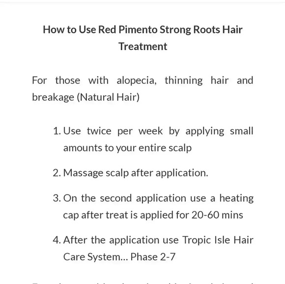 Tropic Isle Living Strong Roots Red Pimento Hair Growth Oil 4 oz. - Picture 4 of 10